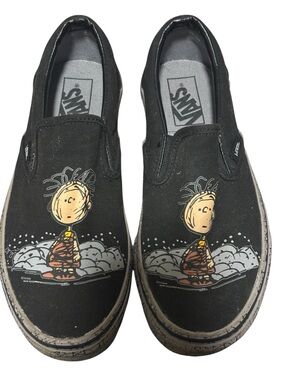 Vans Peanuts Pig Pen Slip-On Shoes with Character Graphic - Black